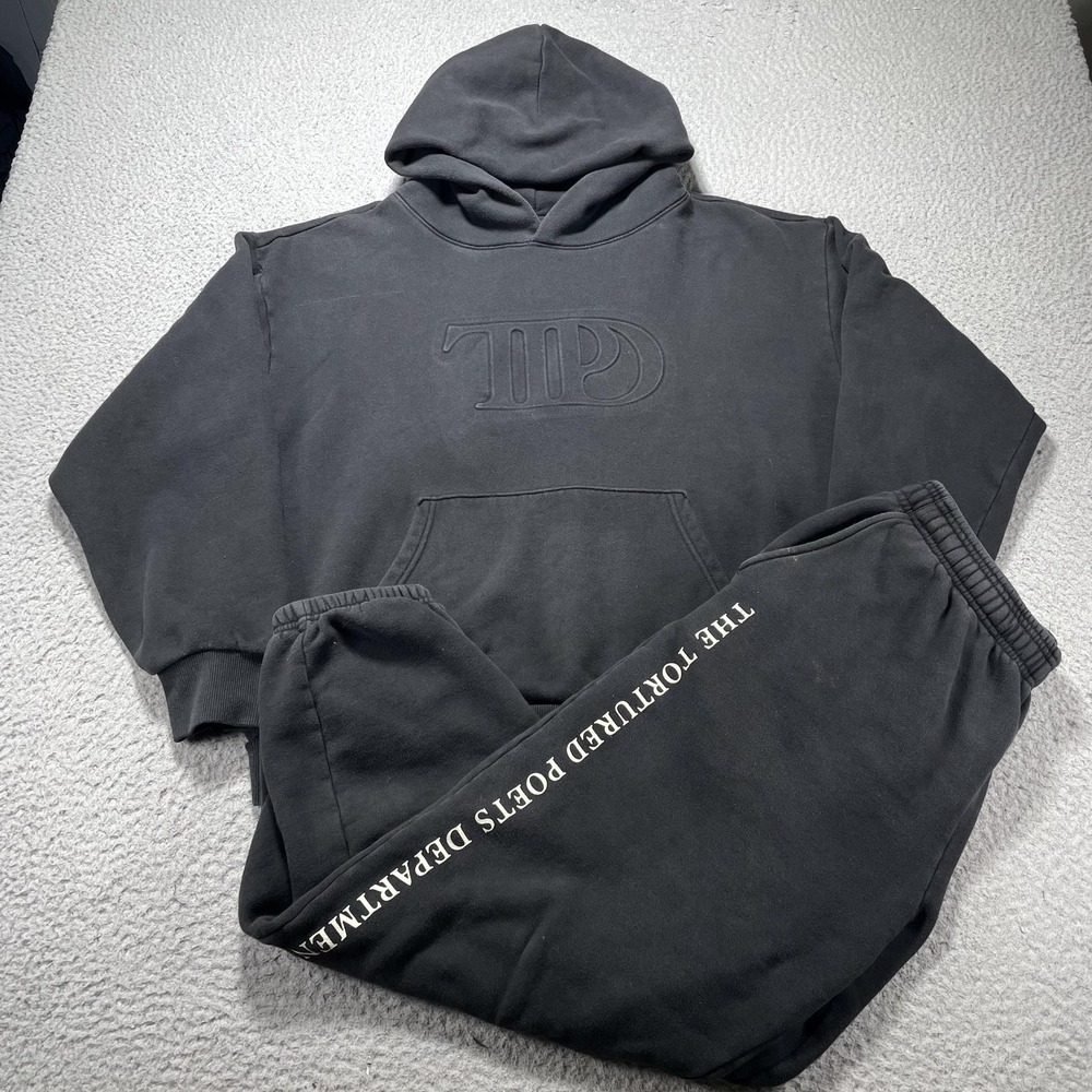 The Tortured Poets Department Sweatsuit Women's Large Black 2 Piece Taylor Swift